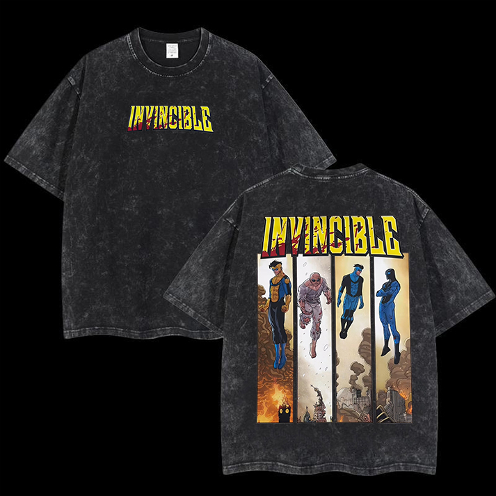Invincible Printed Unisex Washed T-Shirt