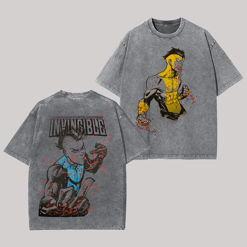 Invincible Printed Unisex Washed T-Shirt