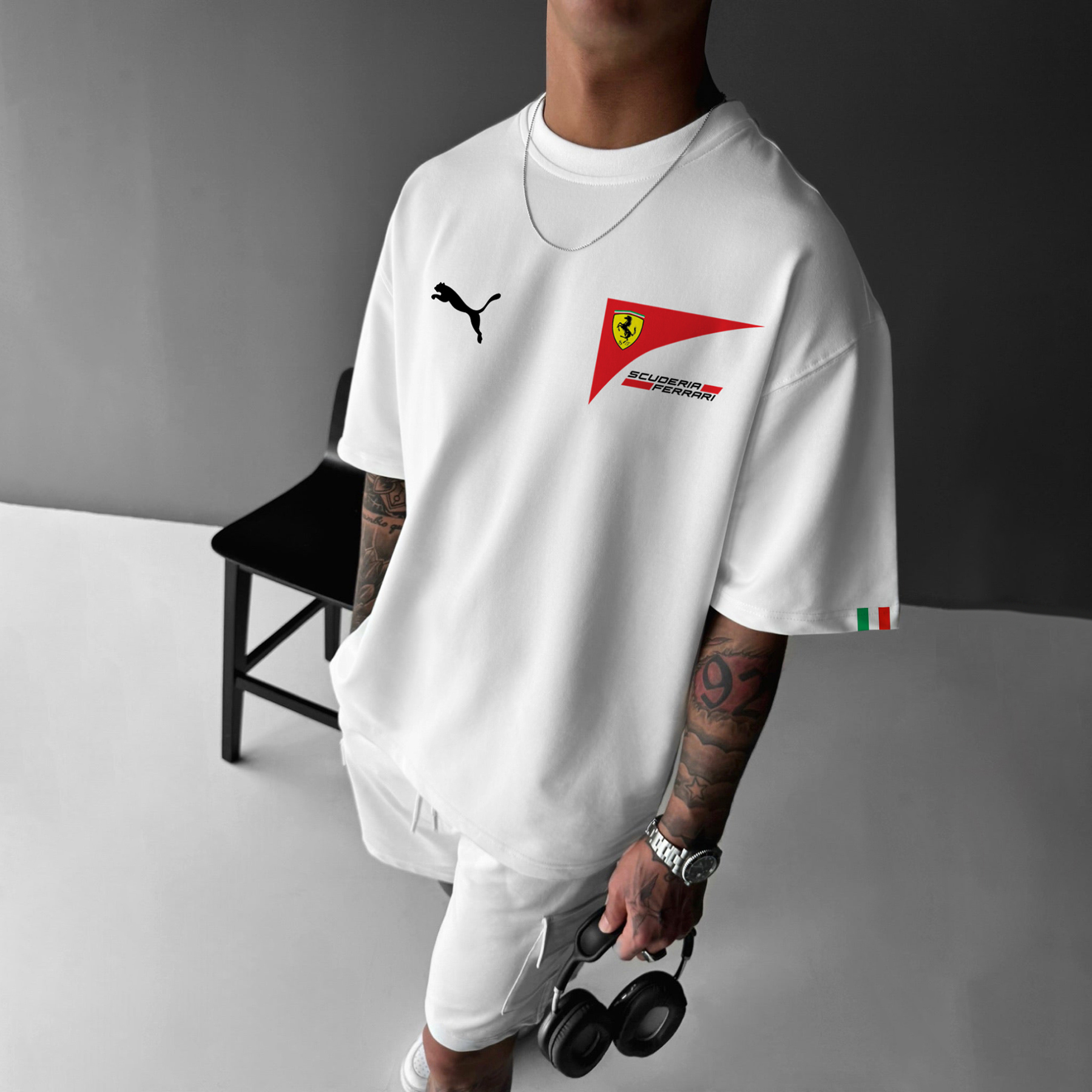 Unisex Casual Racing Print T-Shirt