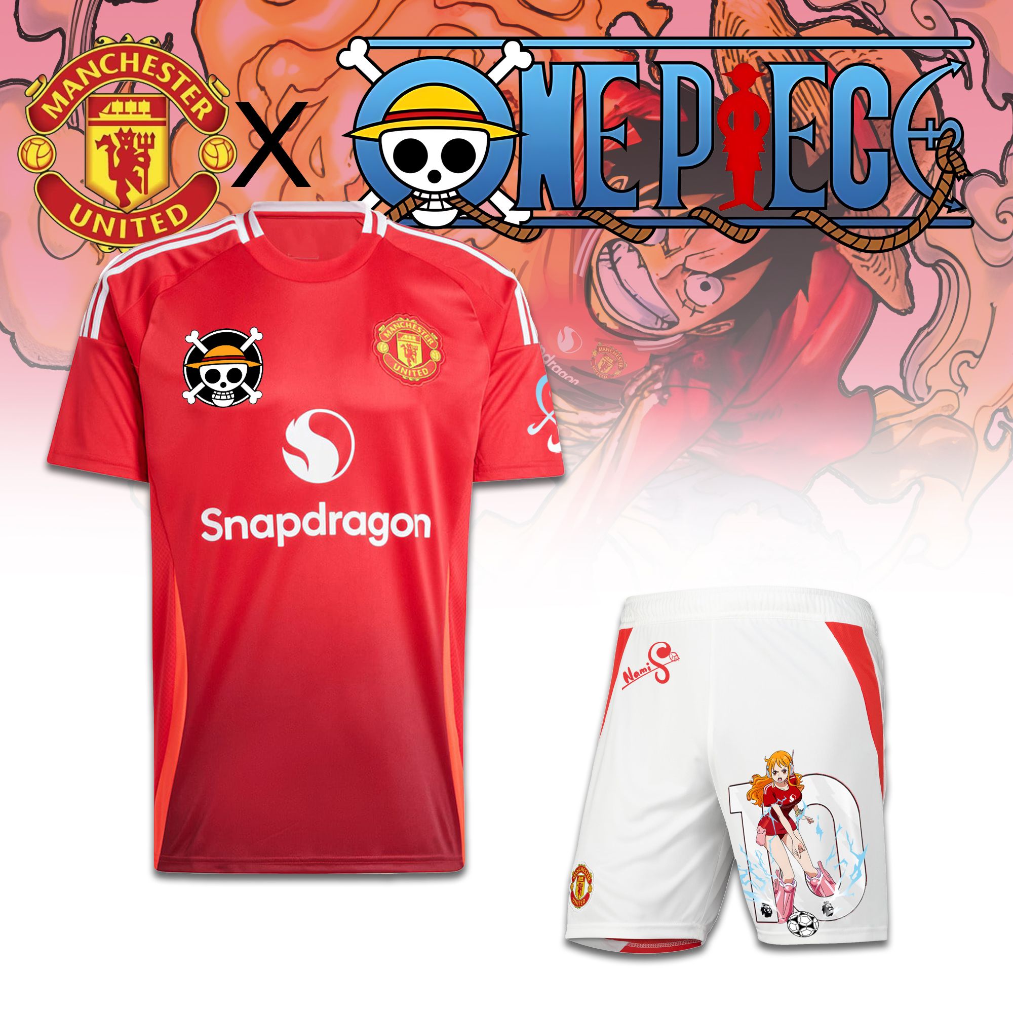 Unisex Retro T-shirt | Manchester United x One Piece