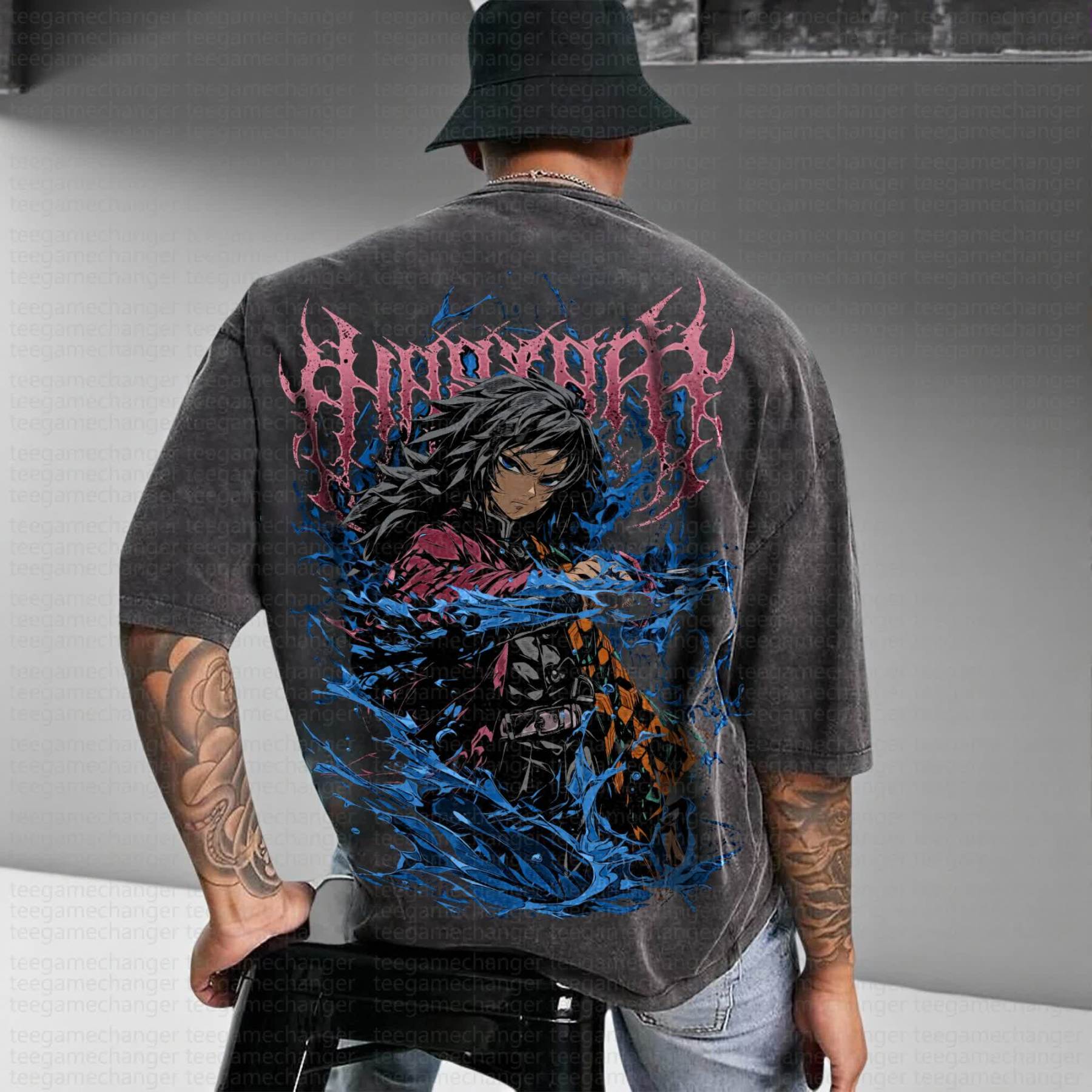 Unisex Anime Inspired Vintage T-Shirt丨Demon Slayer X Pokémon