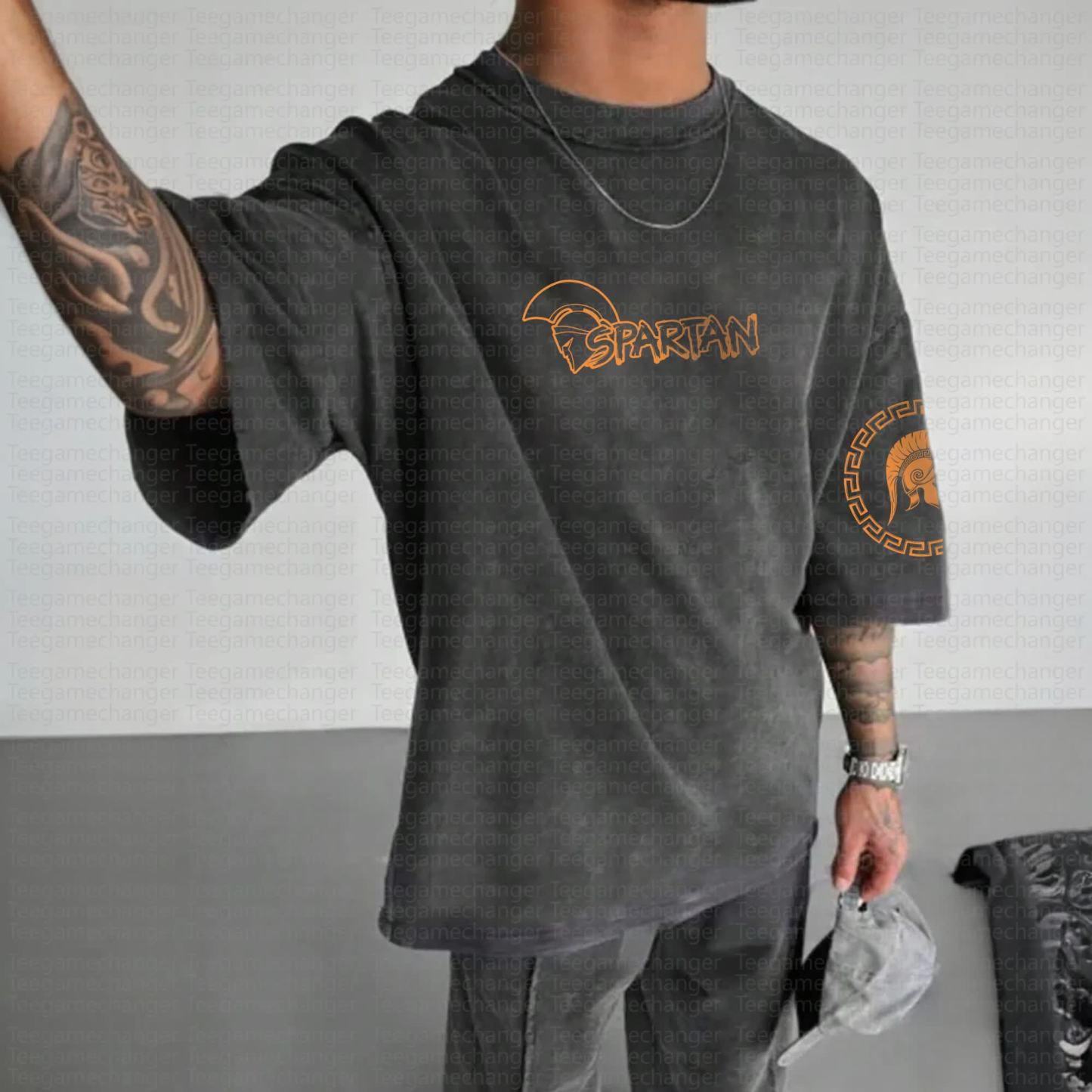 Unisex Anime Inspired Vintage Washed T-Shirt丨Spartan