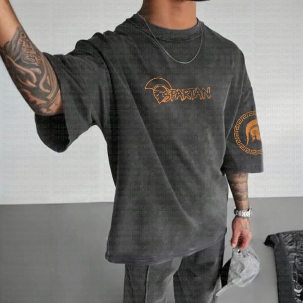 Unisex Anime Inspired Vintage Washed T-Shirt丨Spartan