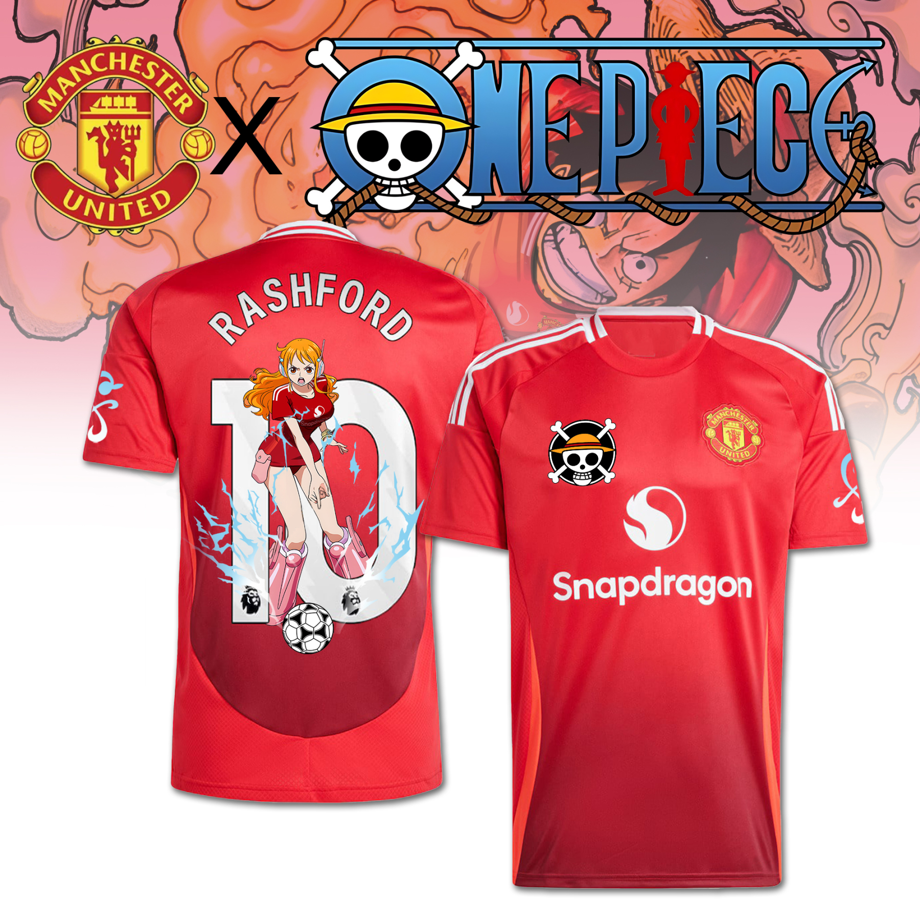 Unisex Retro T-shirt | Manchester United x One Piece