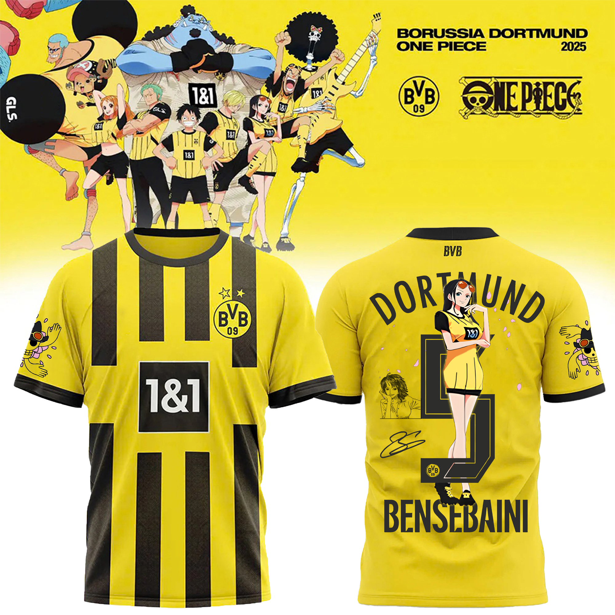 Unisex Vintage T-shirt | Borussia Dortmund x One Piece