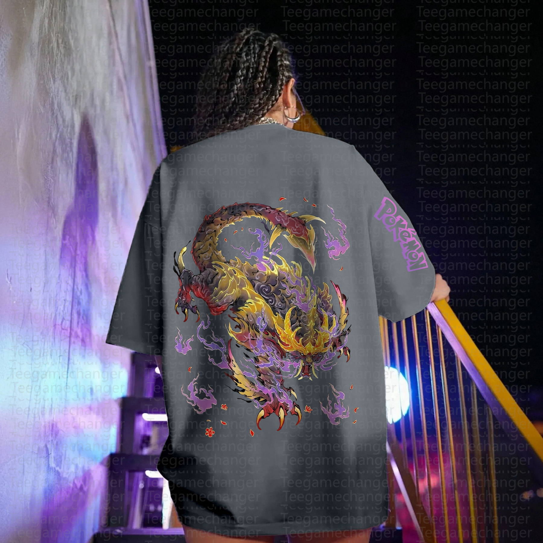 Unisex Anime Inspired Vintage T-Shirt丨Demon Slayer X Pokémon