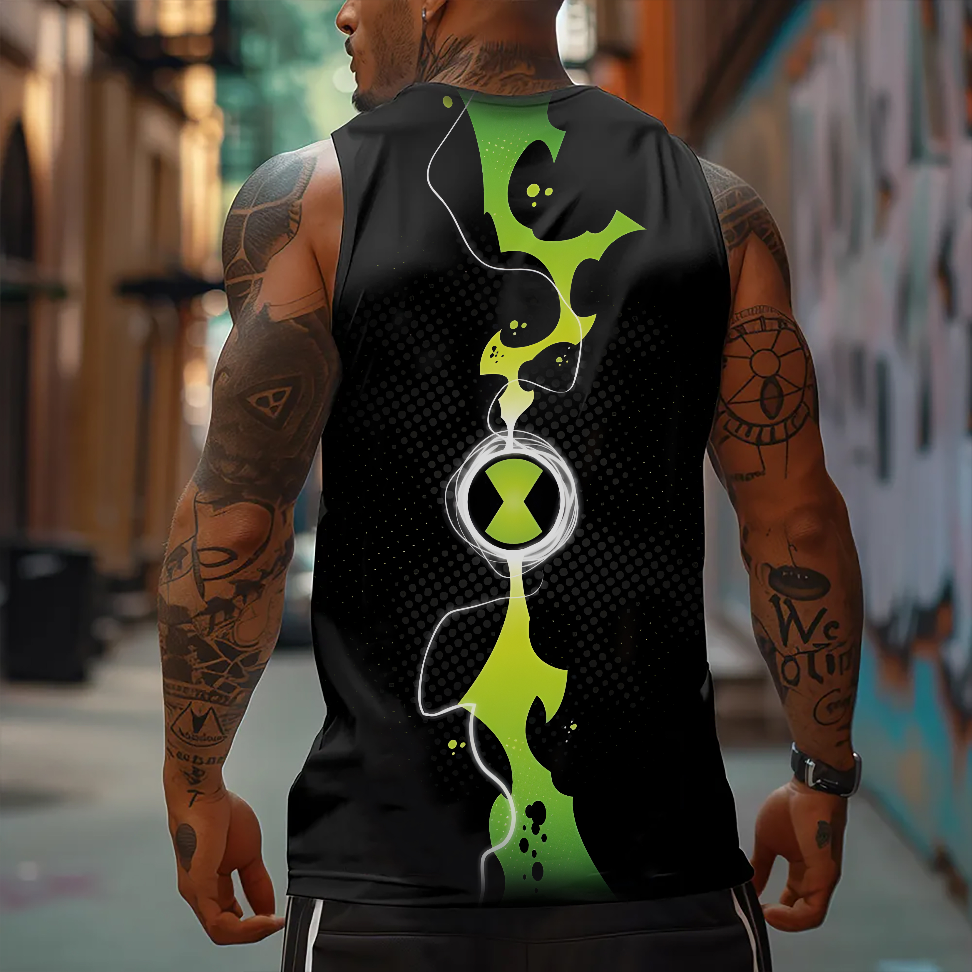 Oversized Anime Print Gym Tank Top丨Ben 10
