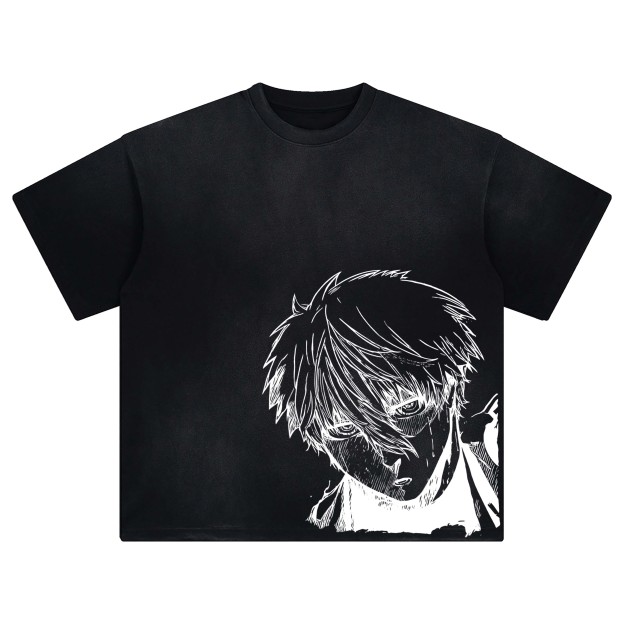 Unisex Anime Fit Washed T-Shirt