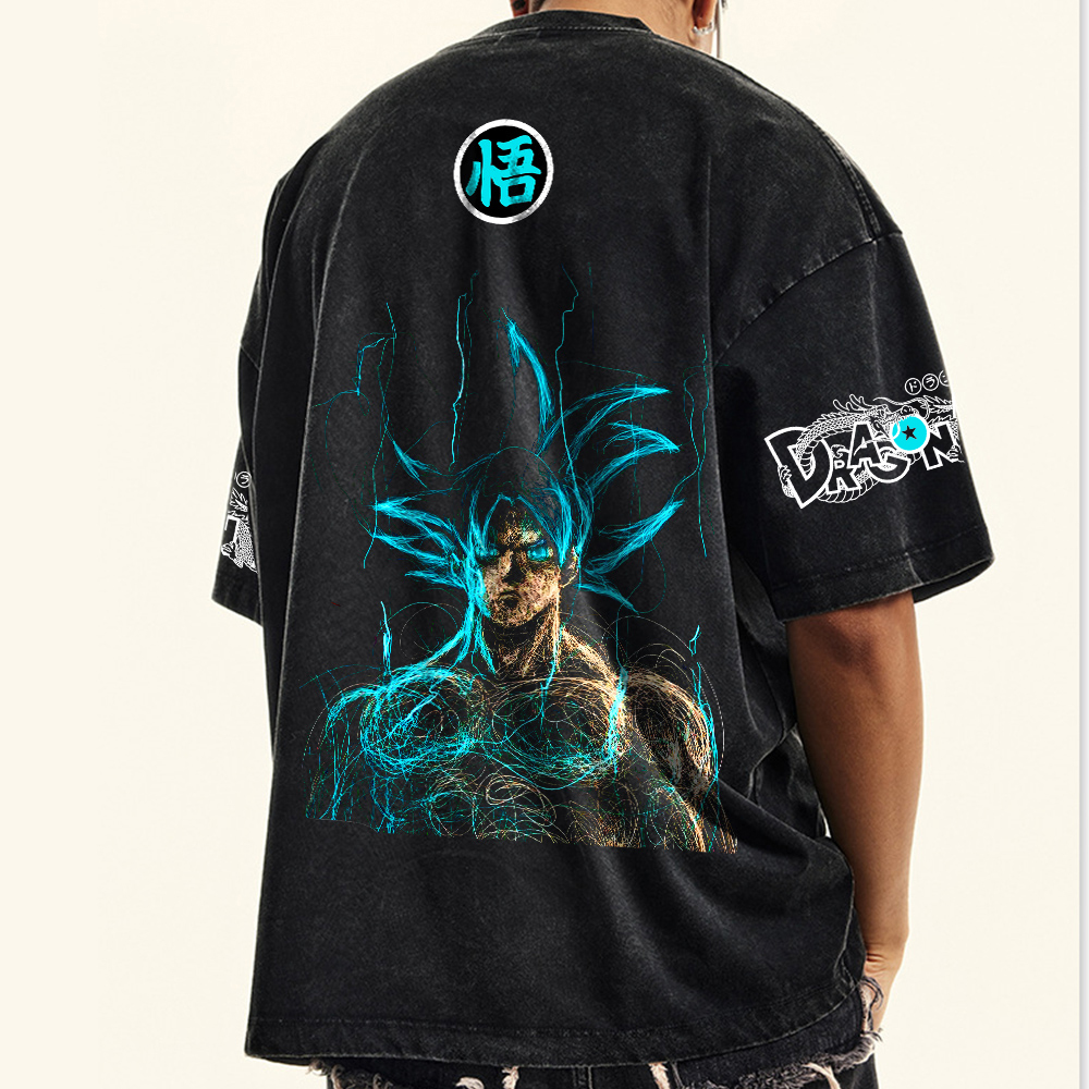 Vintage Batik Dragon Ball Anime Goku Print T-Shirt