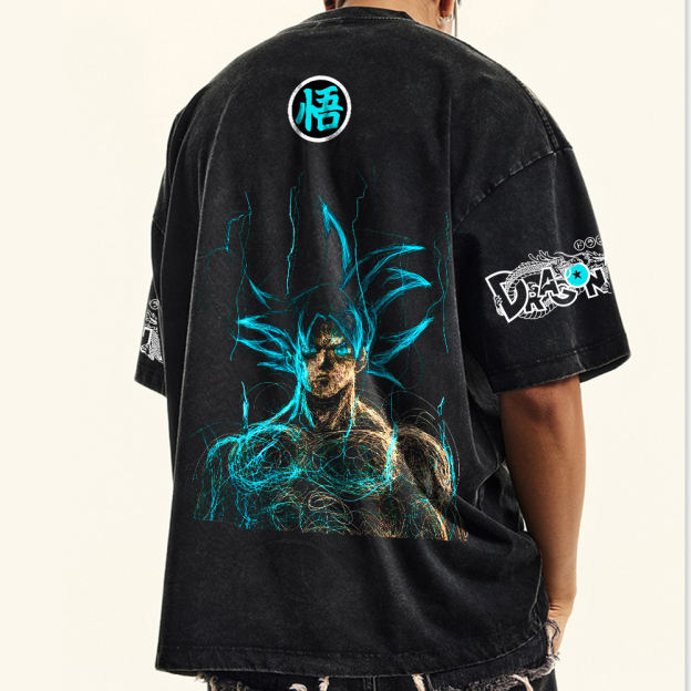 Vintage Batik Dragon Ball Anime Goku Print T-Shirt