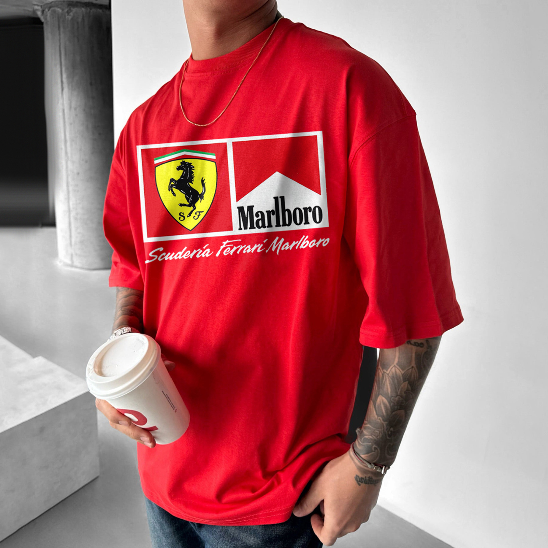 Unisex Casual Racing Print T-Shirt