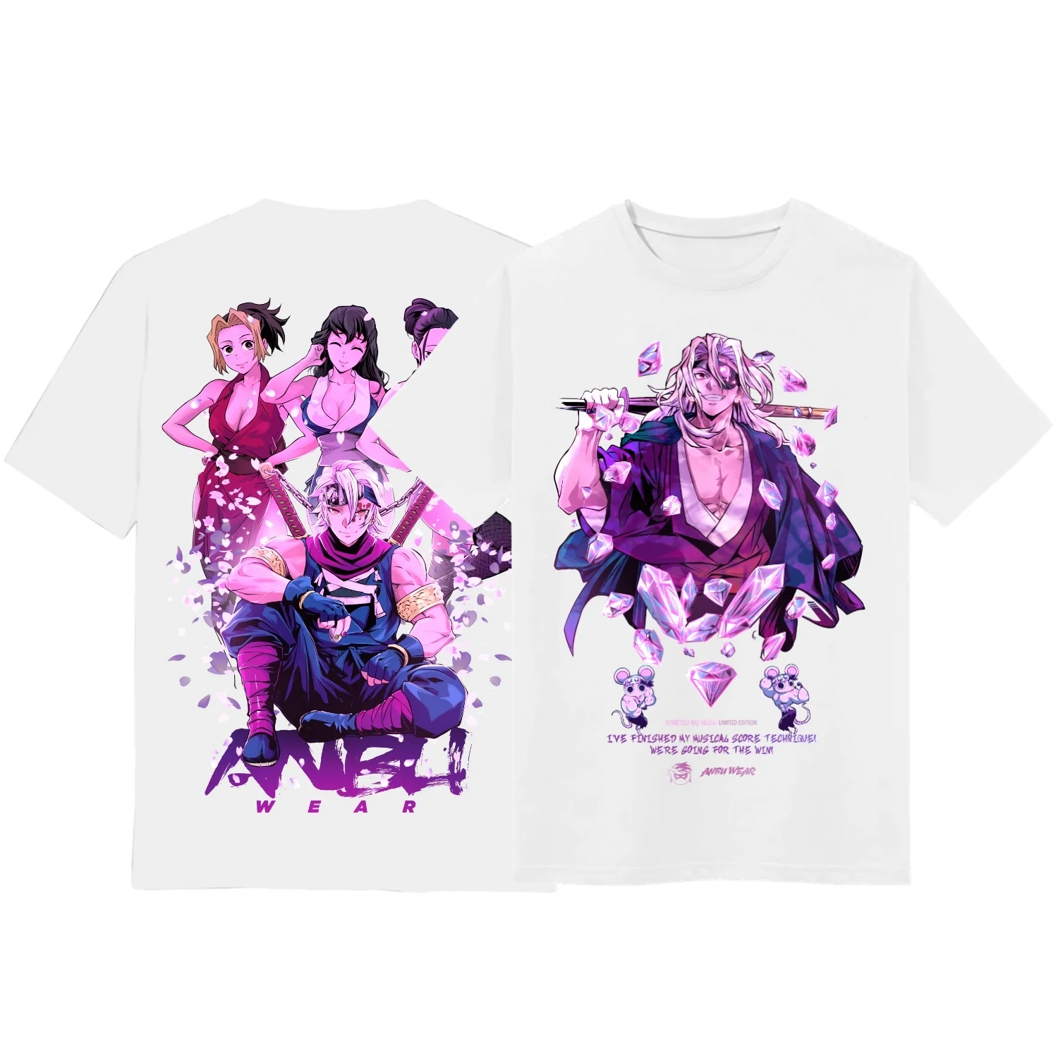 Unisex Anime Inspired Vintage Washed T-Shirt丨Demon Slayer