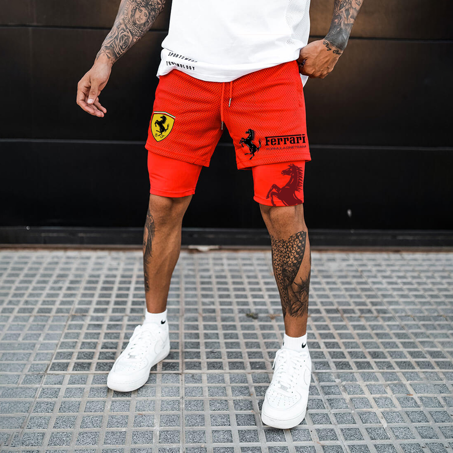 Men's Racing Print Colorblock T-Shirt