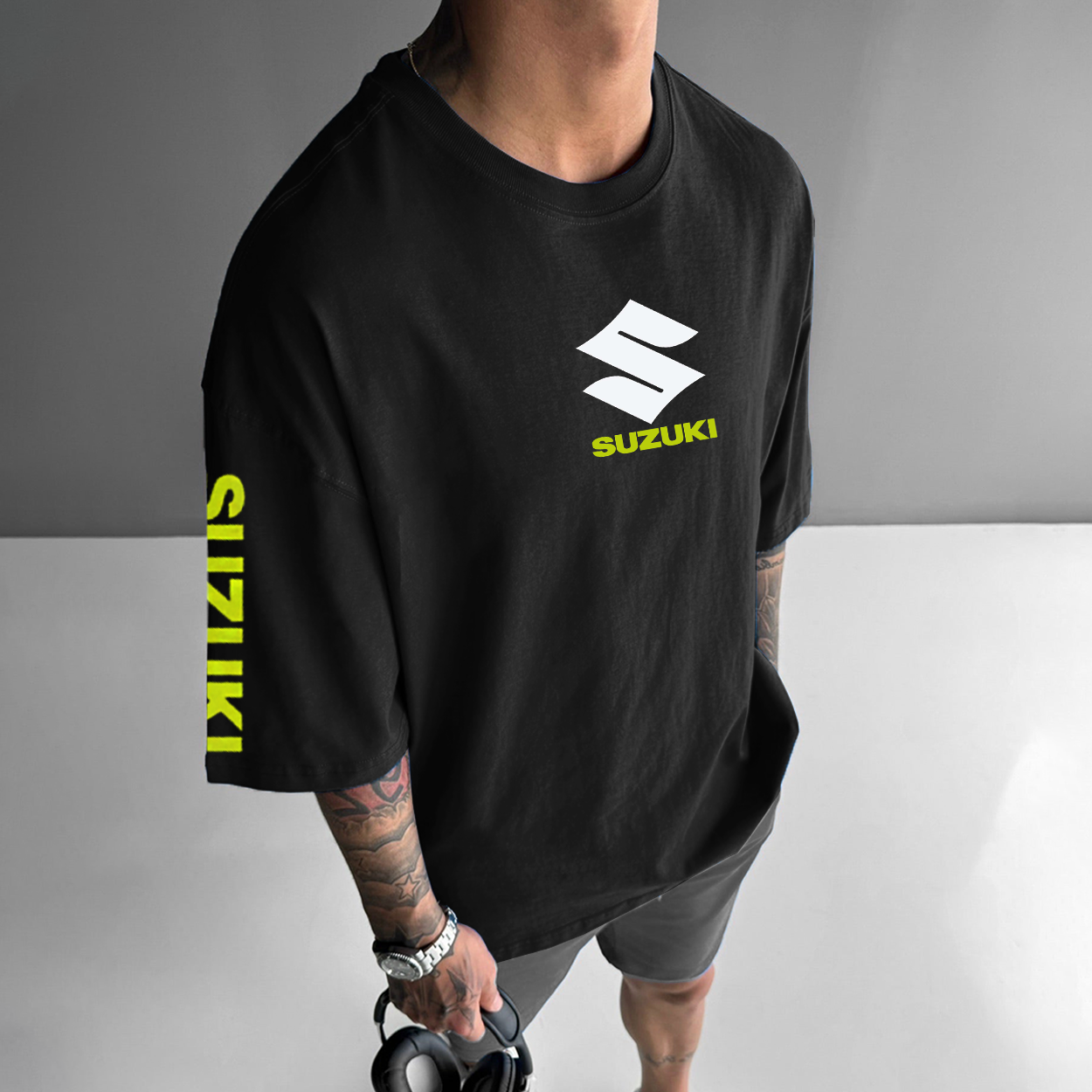 Unisex Motorcycle Printed Oversized T-shirt