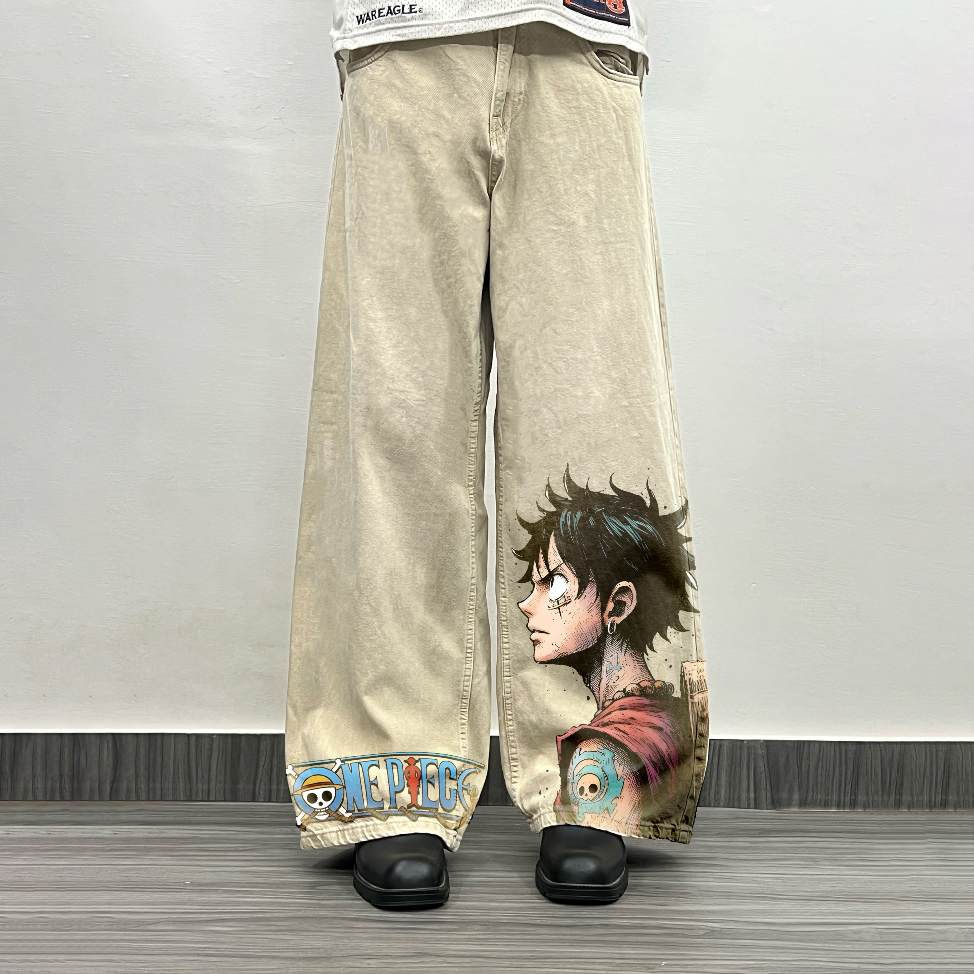 Unisex Anime Loose Straight Jeans