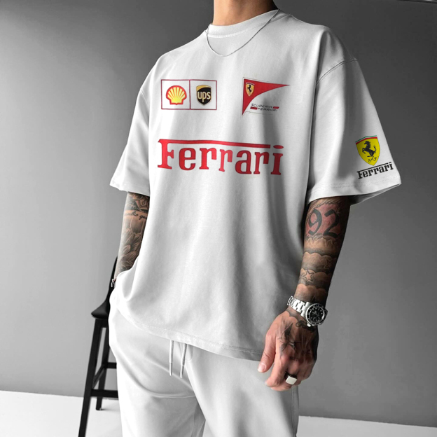 Unisex Racing Print Casual Tee