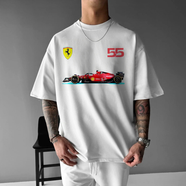 Unisex 2024 Racing Carlos Sainz 55 Printed T-Shirt