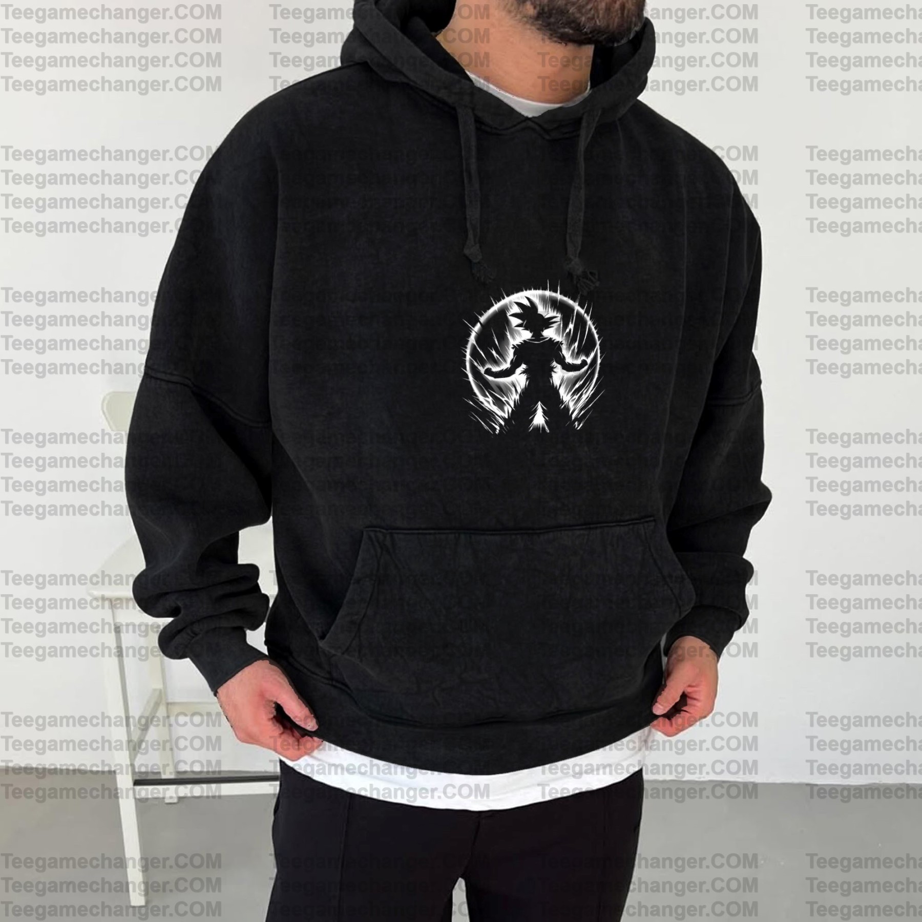 Vintage 3D Direct Inkjet Printed Washed Unisex Plush Hoodie