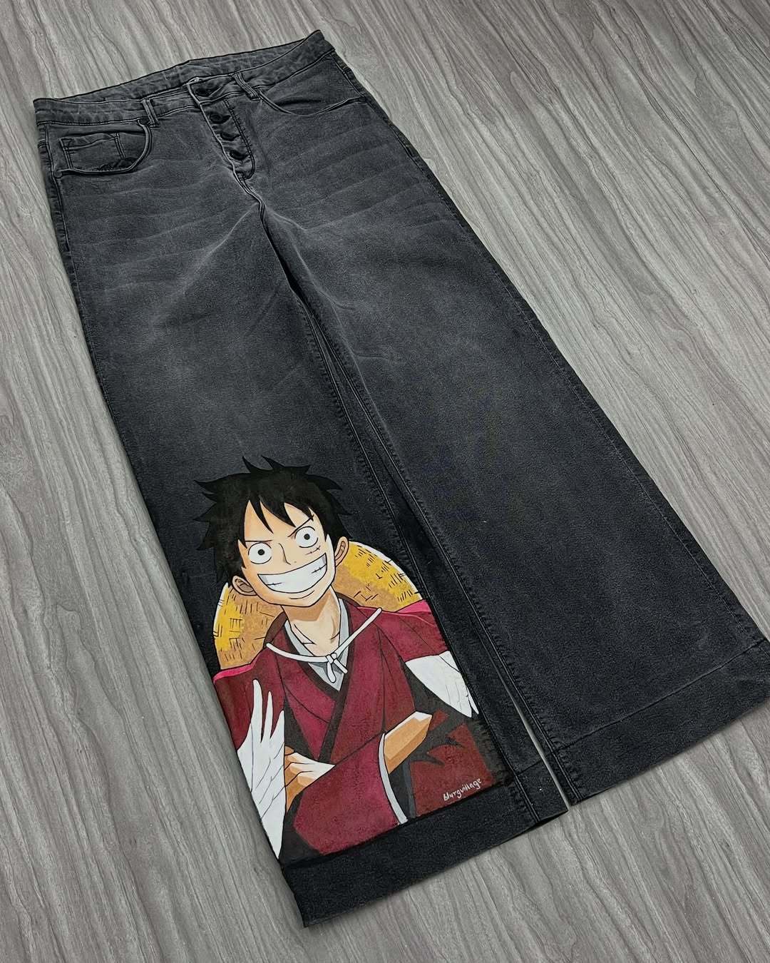 Unisex Anime Loose Straight Jeans