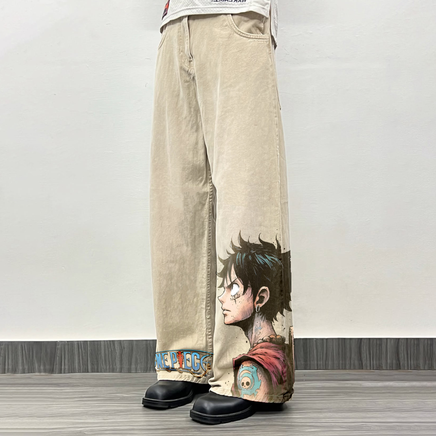 Unisex Anime Loose Straight Jeans