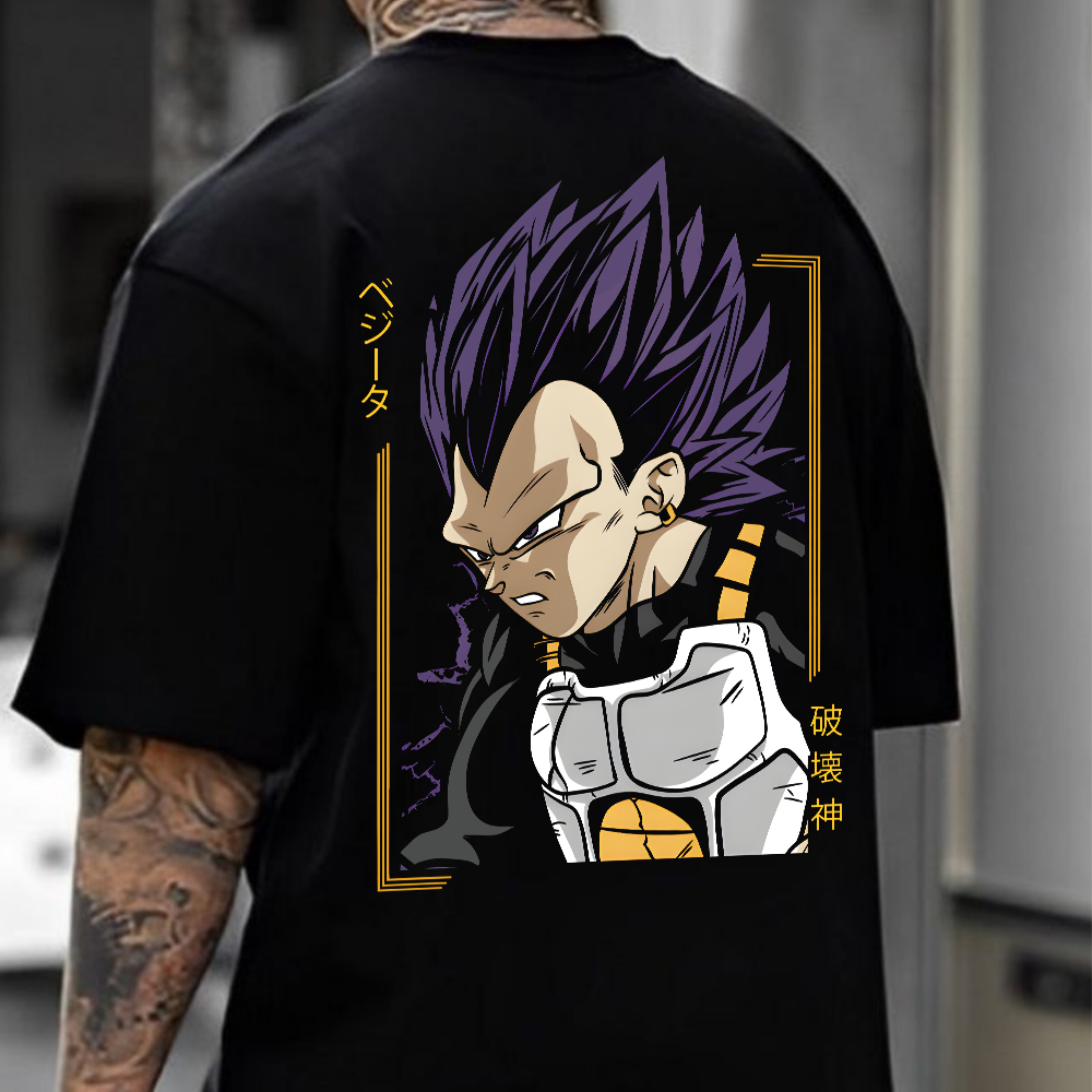 Unisex Casual Anime Vegeta Printed T-Shirt
