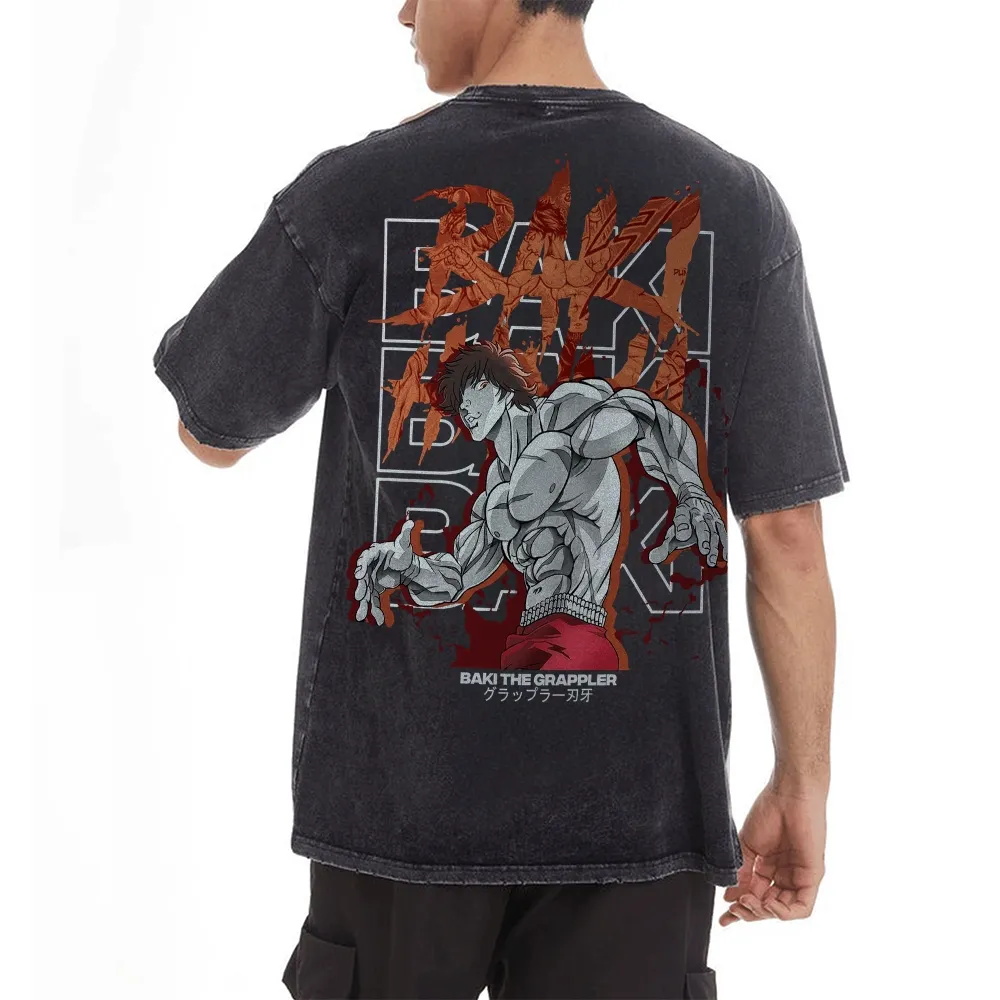 Vintage Washed Tee丨Baki the Grappler