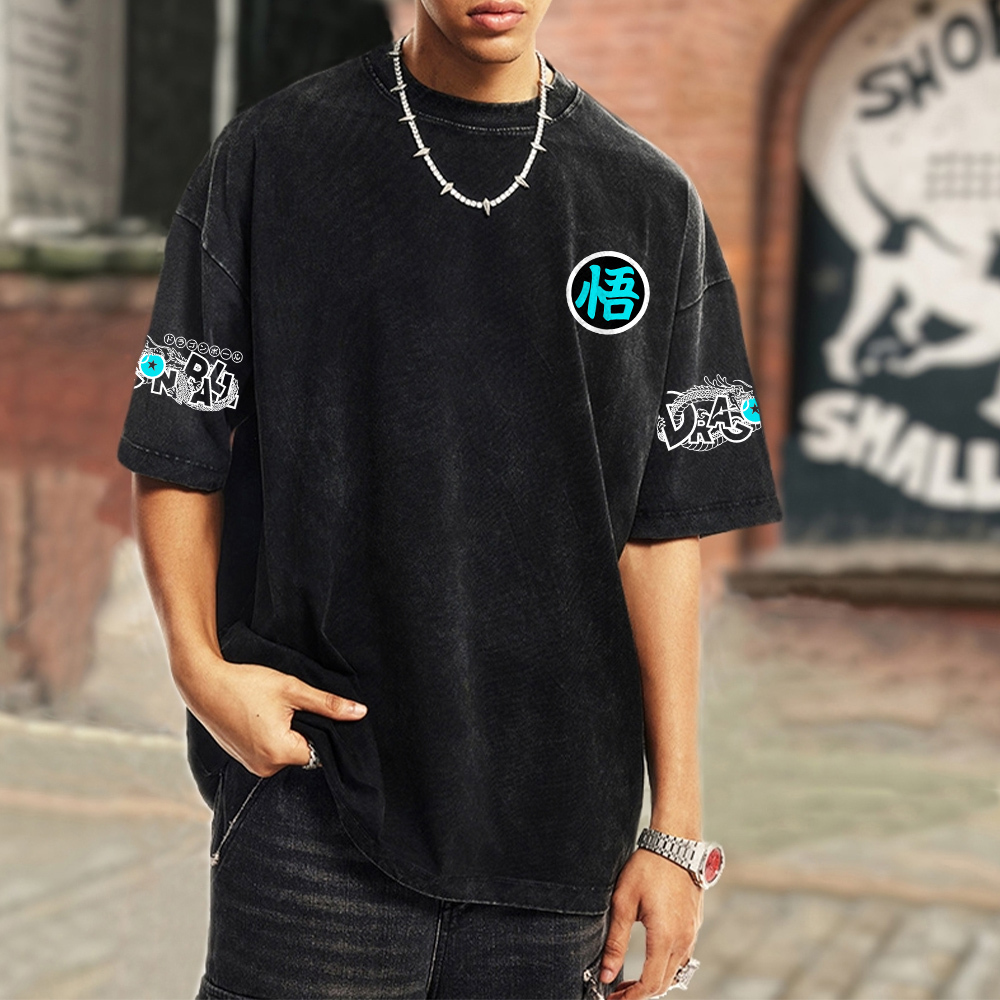 Vintage Batik Dragon Ball Anime Goku Print T-Shirt