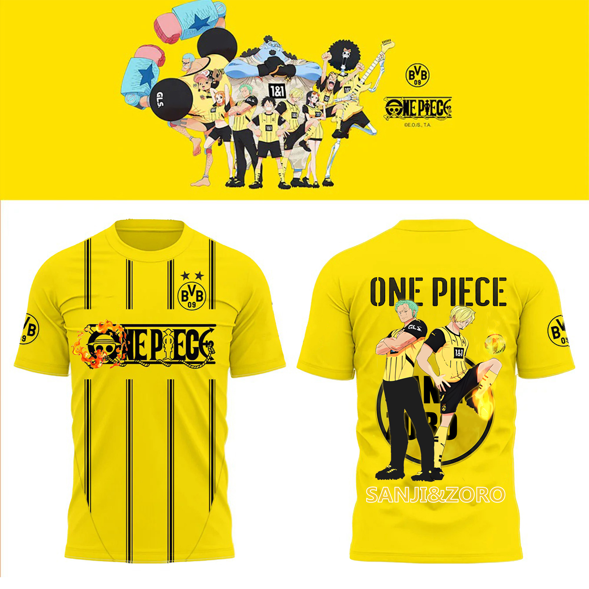 Unisex Vintage T-shirt | Borussia Dortmund x One Piece