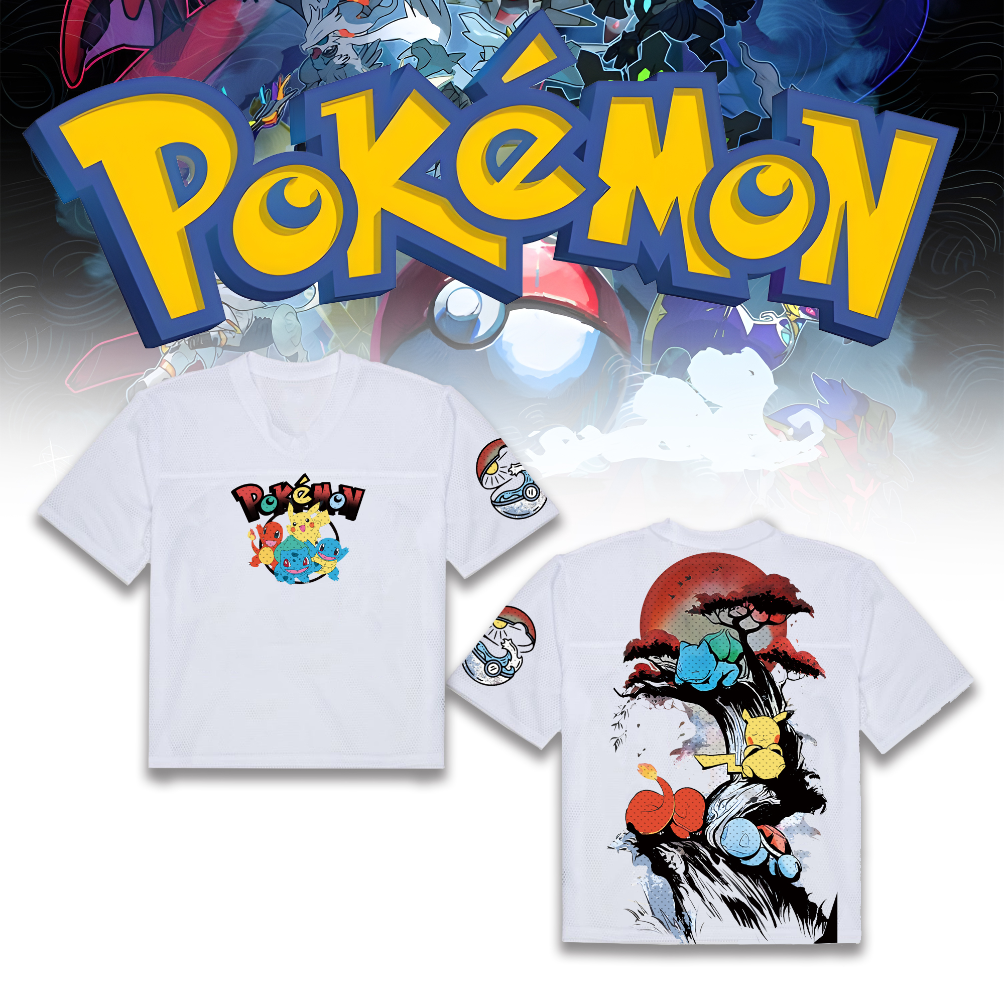 Unisex  “Pokémon” Anime Style Retro I Mesh T-Shirt