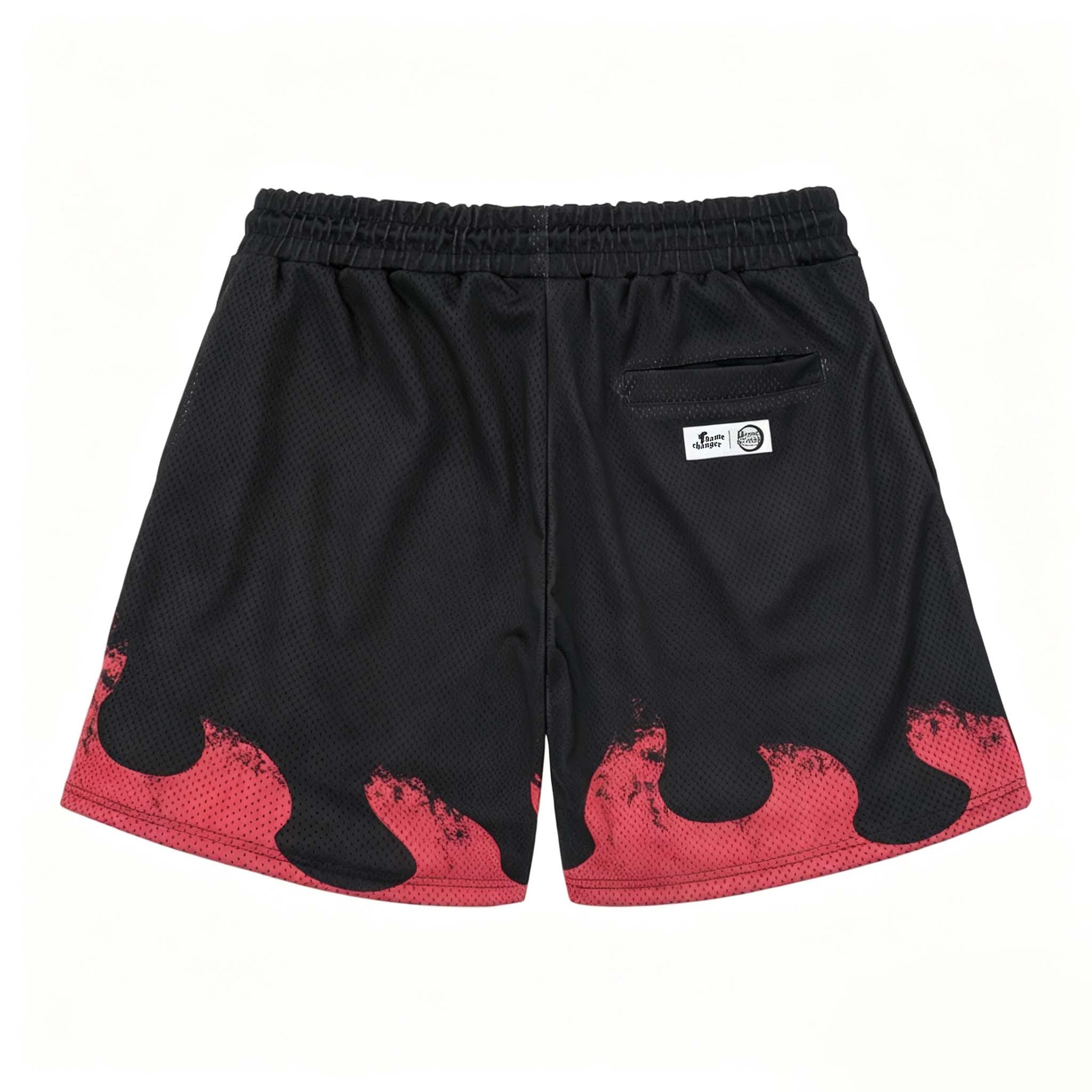DEMON SLAYER RENGOKU MESH SHORTS (BLACK)