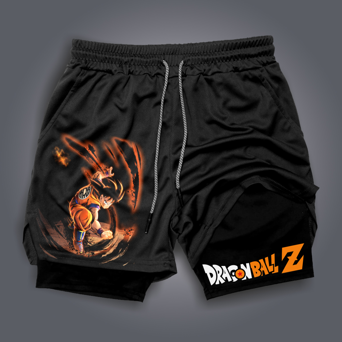 Unisex Anime Print Drawstring Dragon Ball Shorts