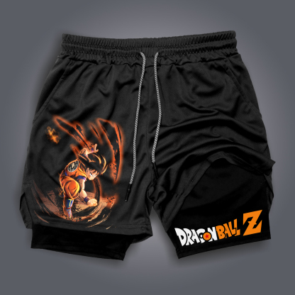 Unisex Anime Print Drawstring Dragon Ball Shorts