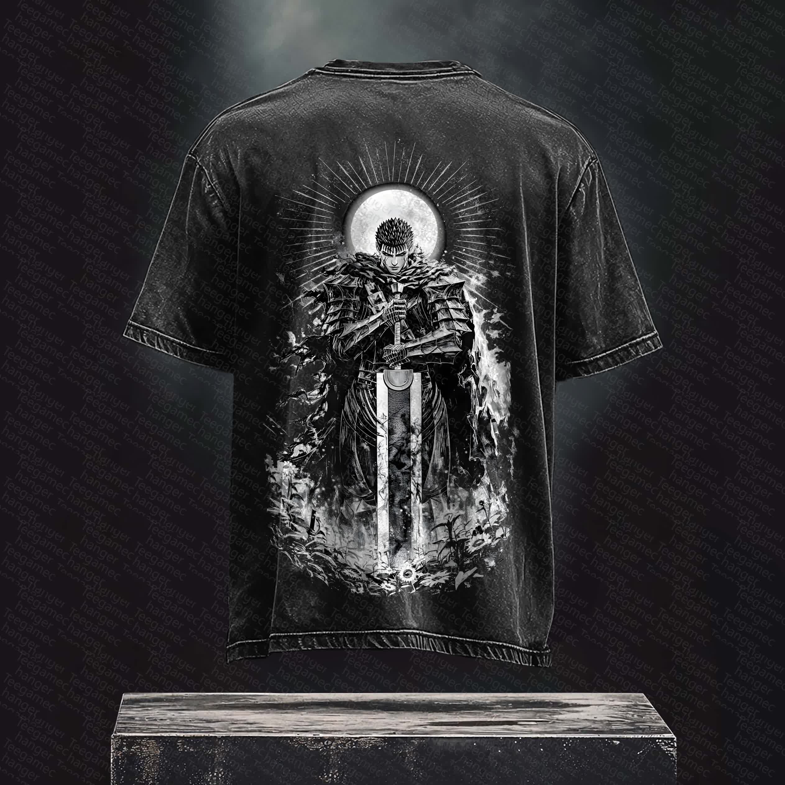 Unisex Anime Inspired Vintage Washed T-Shirt丨 Berserk