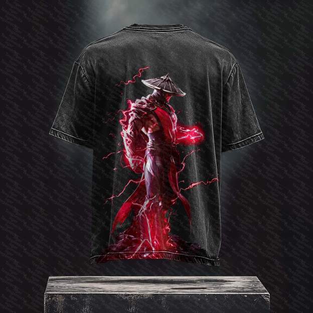 Unisex  Inspired Vintage Washed T-Shirt丨 Mortal Kombat