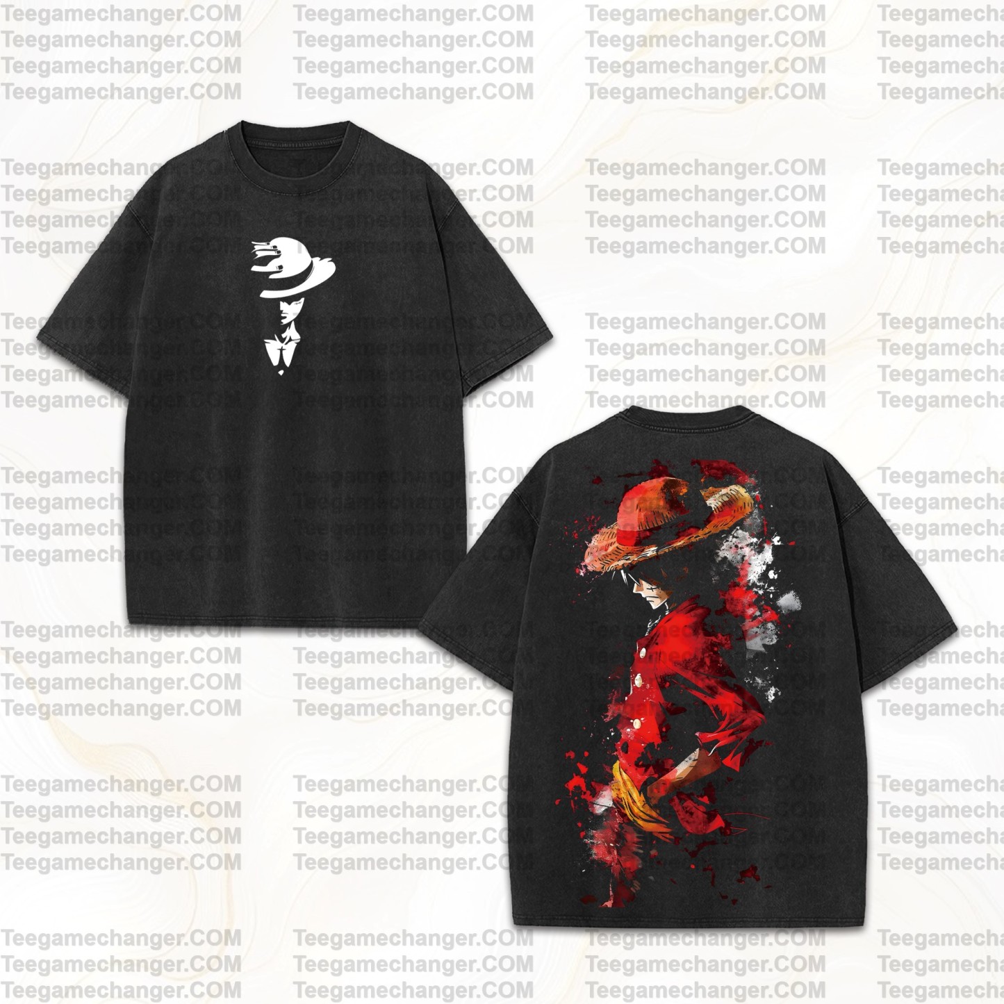 Vintage 3D Direct Inkjet Printed Washed Unisex T-Shirt