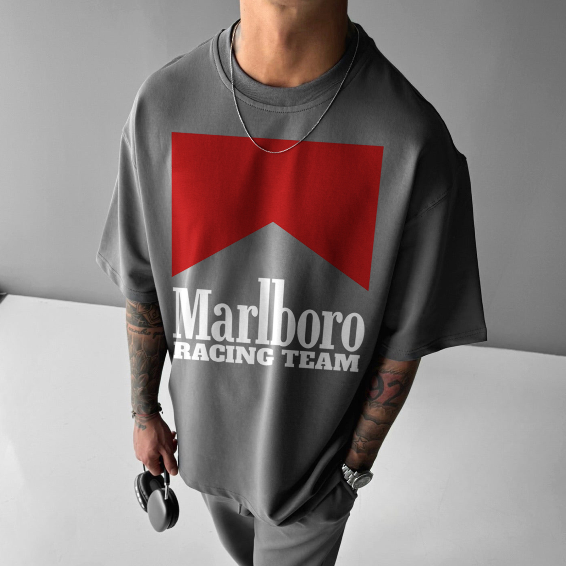 Unisex Casual Racing Print T-Shirt