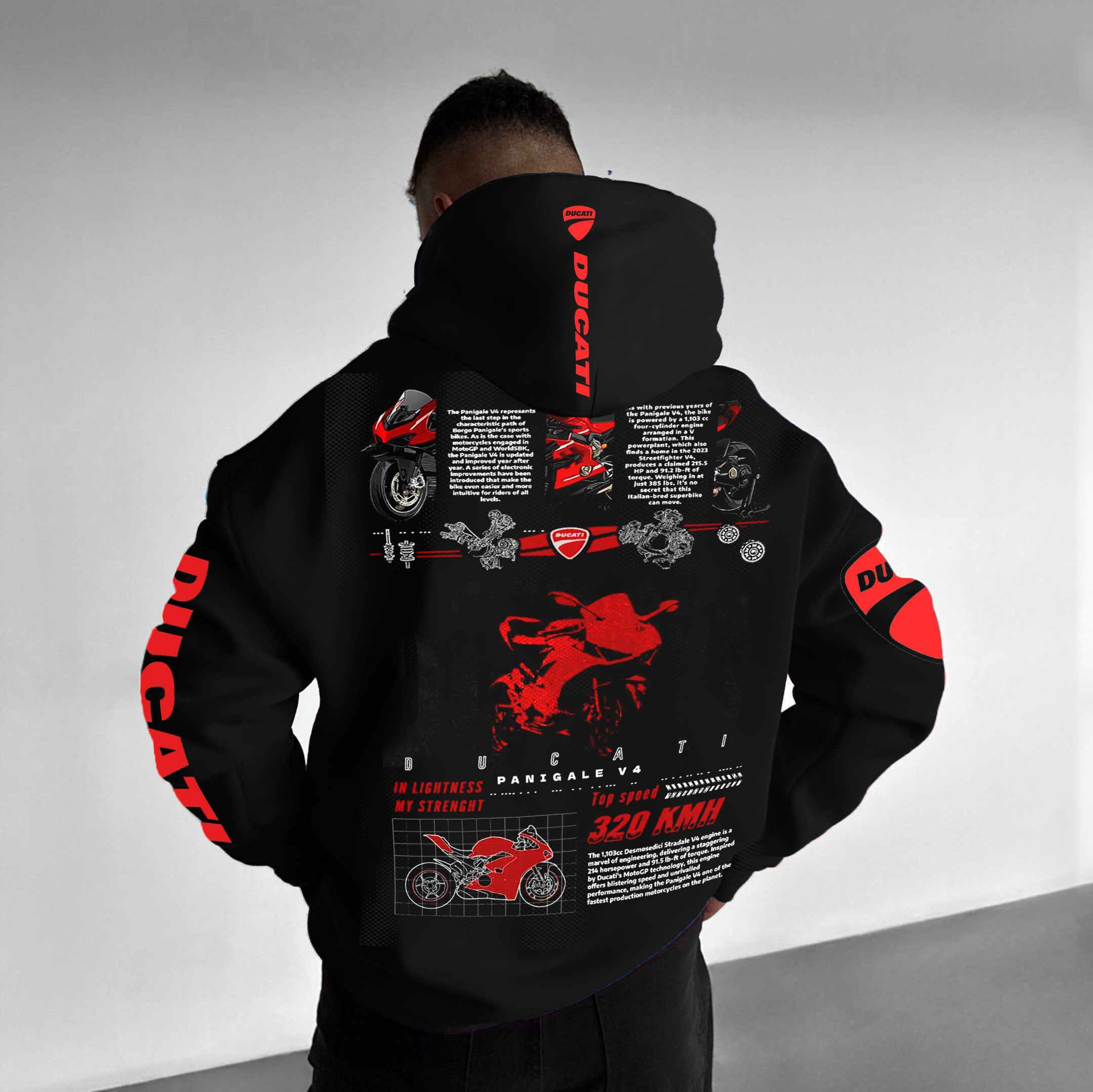 Unisex Motorcycle Printed Enthusiast Oversized Hoodie