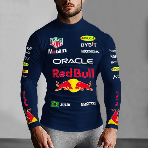 Unisex Racing Team Print Slim Fit Compression Long Sleeve T-Shirt