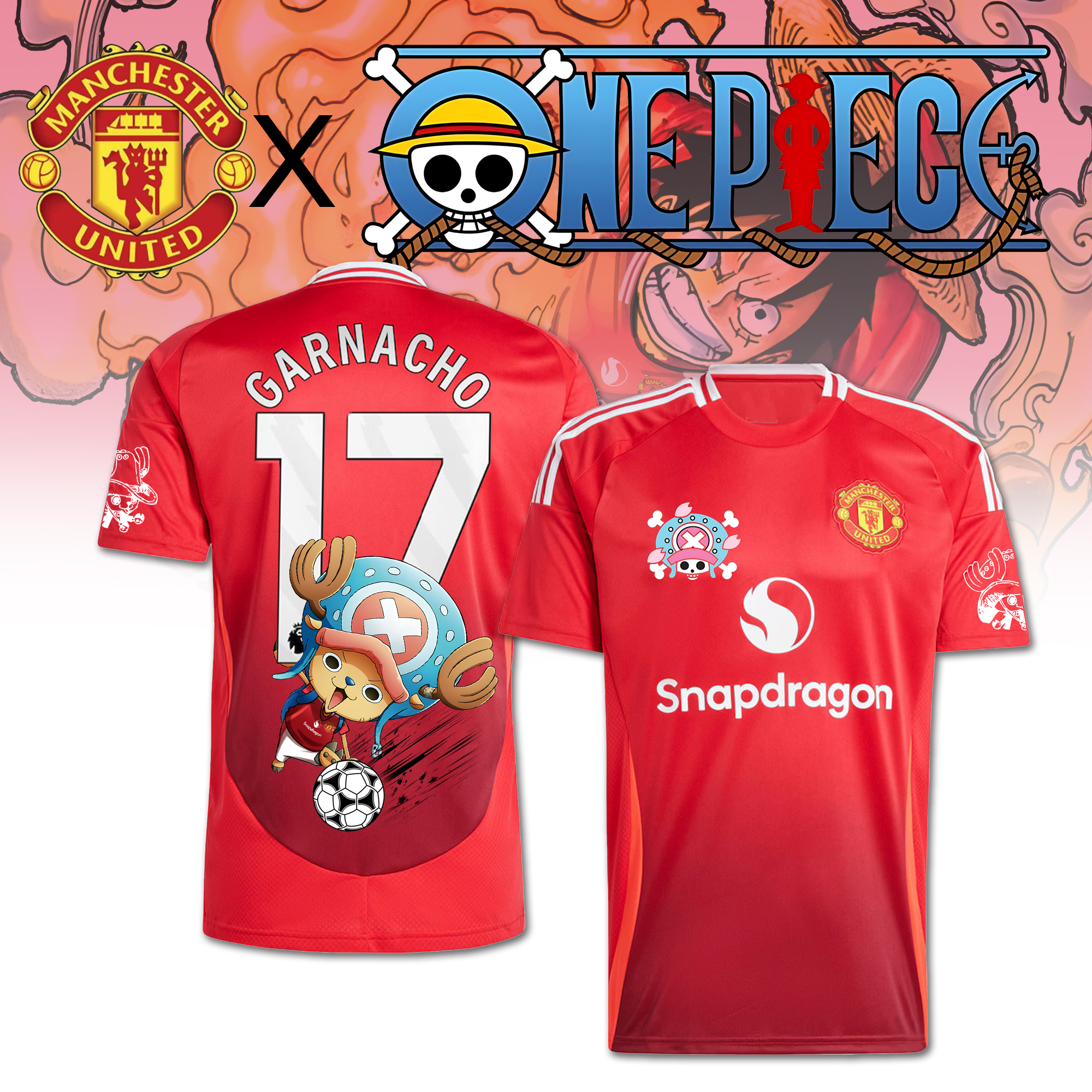 Unisex Retro T-shirt | Manchester United x One Piece