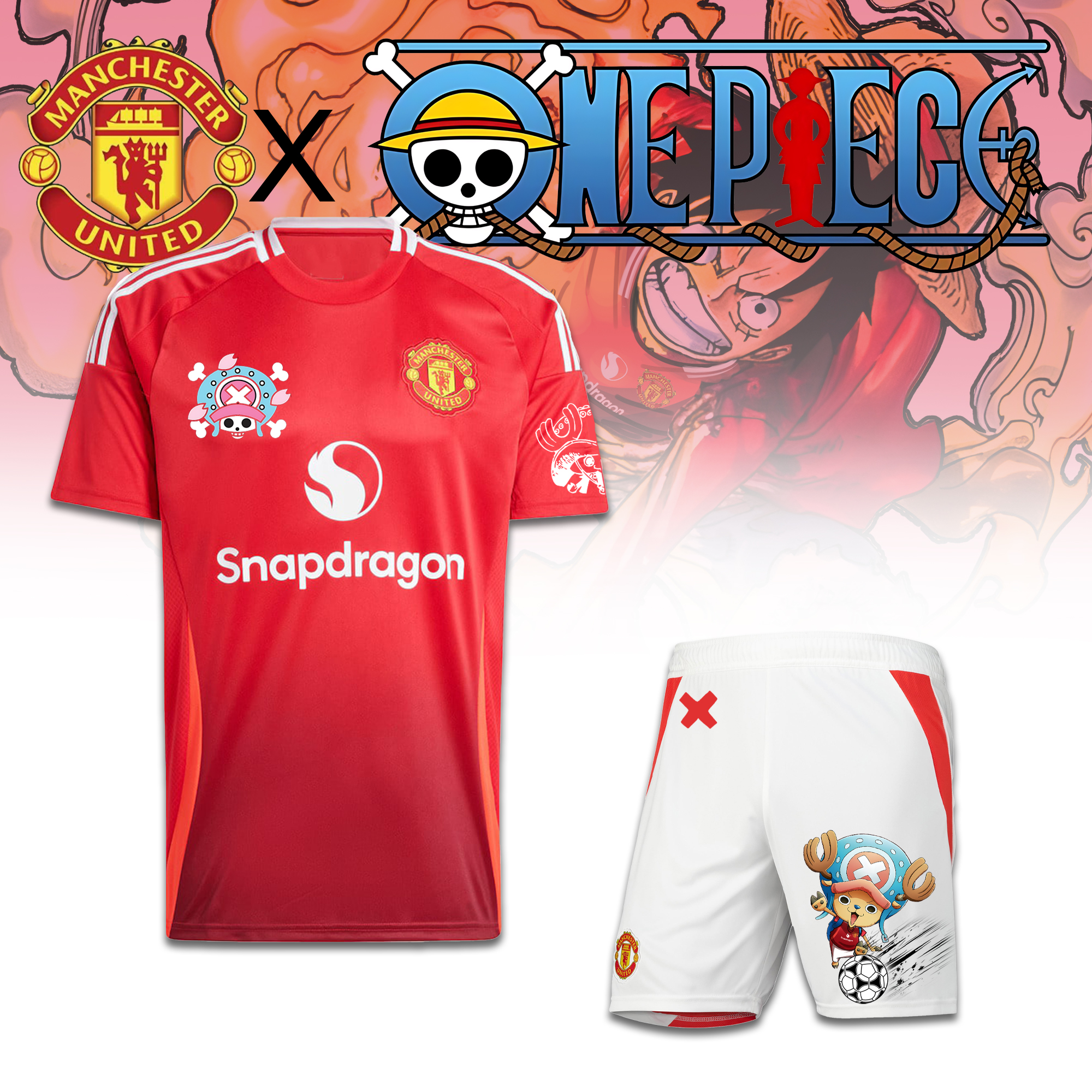 Unisex Retro T-shirt | Manchester United x One Piece