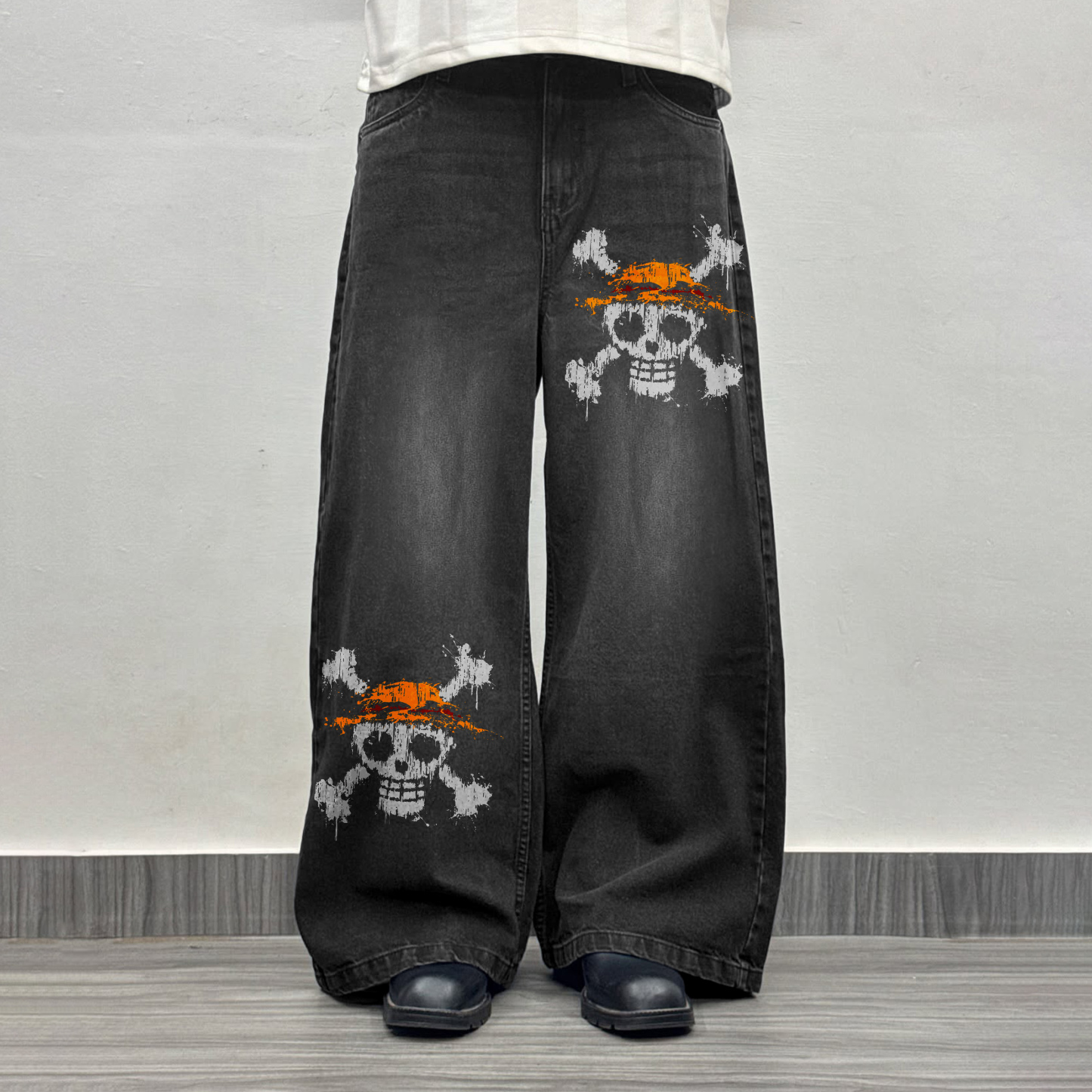 Unisex Anime Loose Straight Jeans