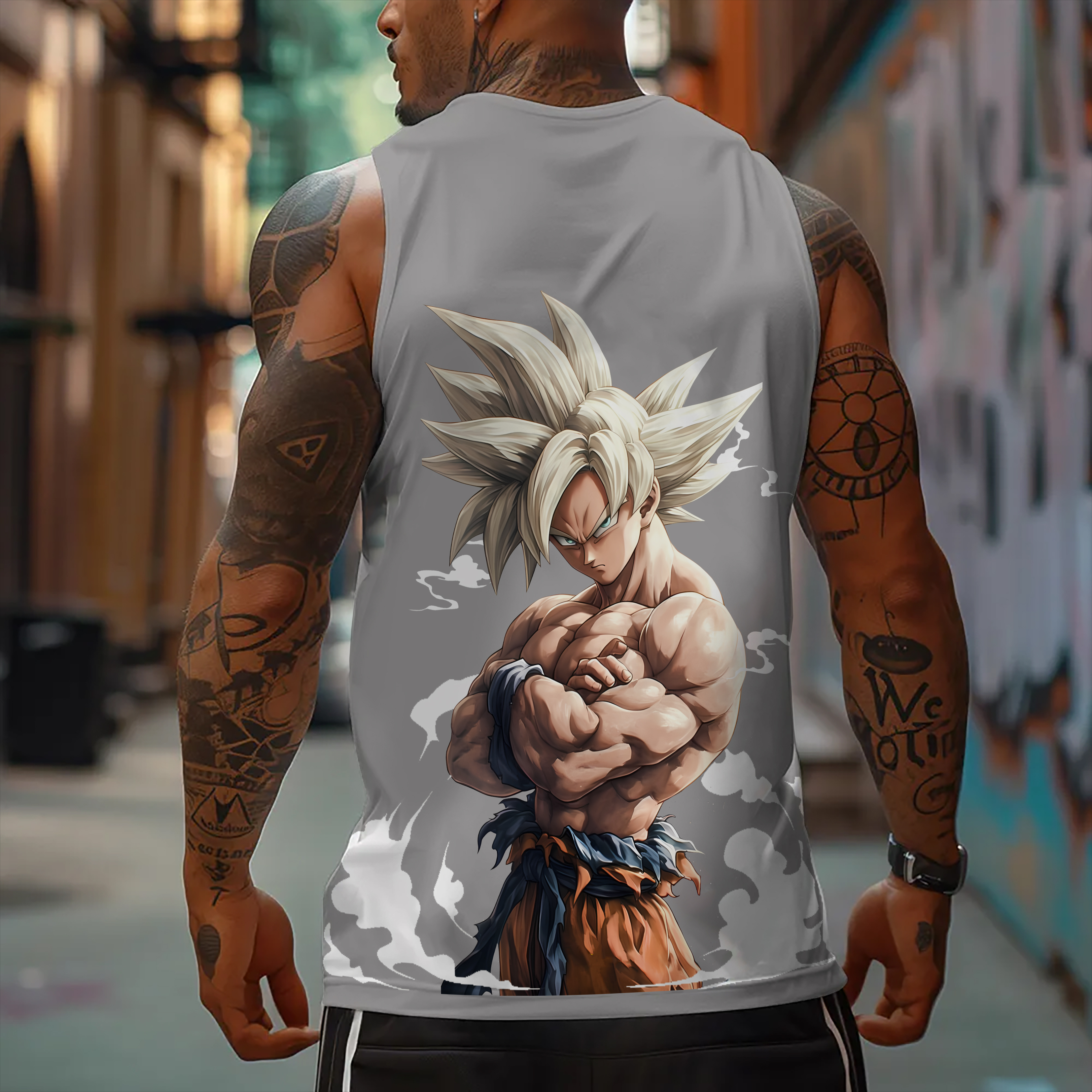 Oversized Anime Print Gym Tank Top丨Dragon Ball