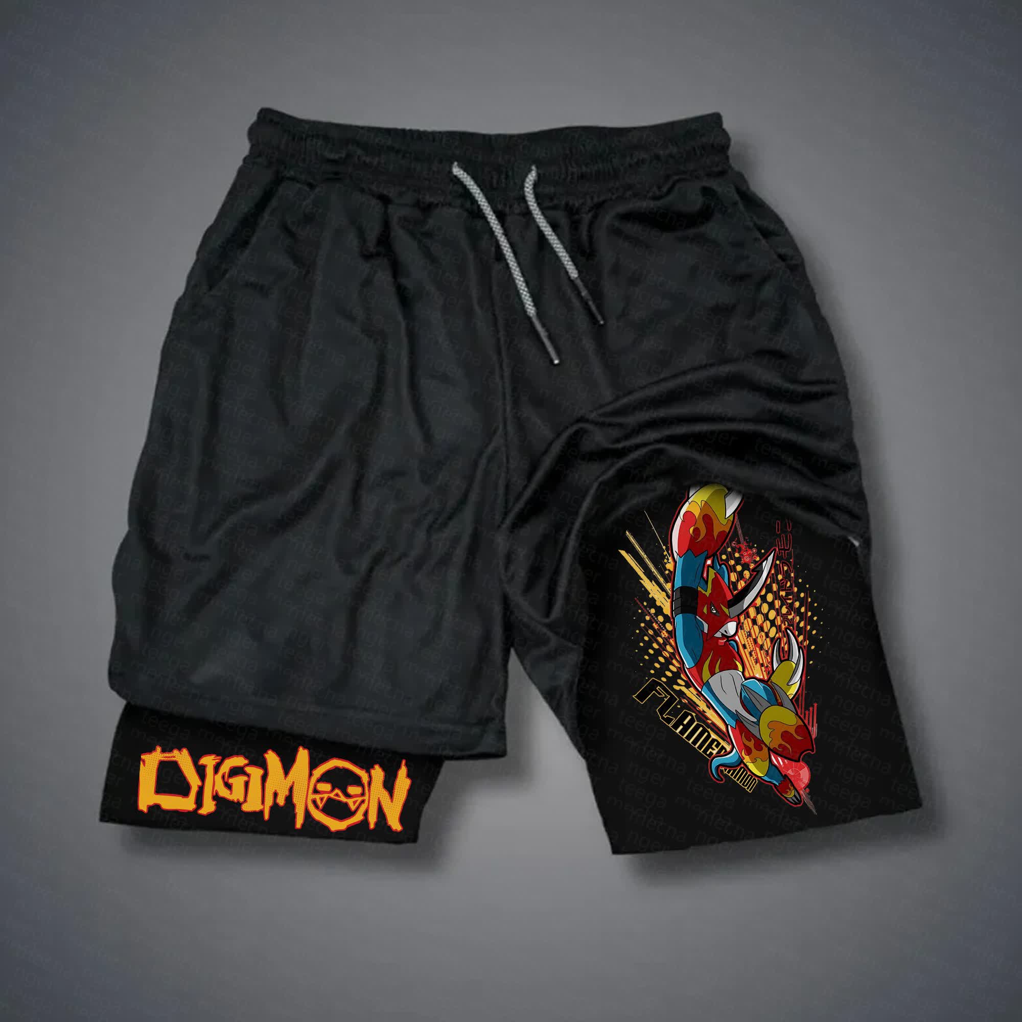 Unisex "Digimon" Anime Style Retro Shorts
