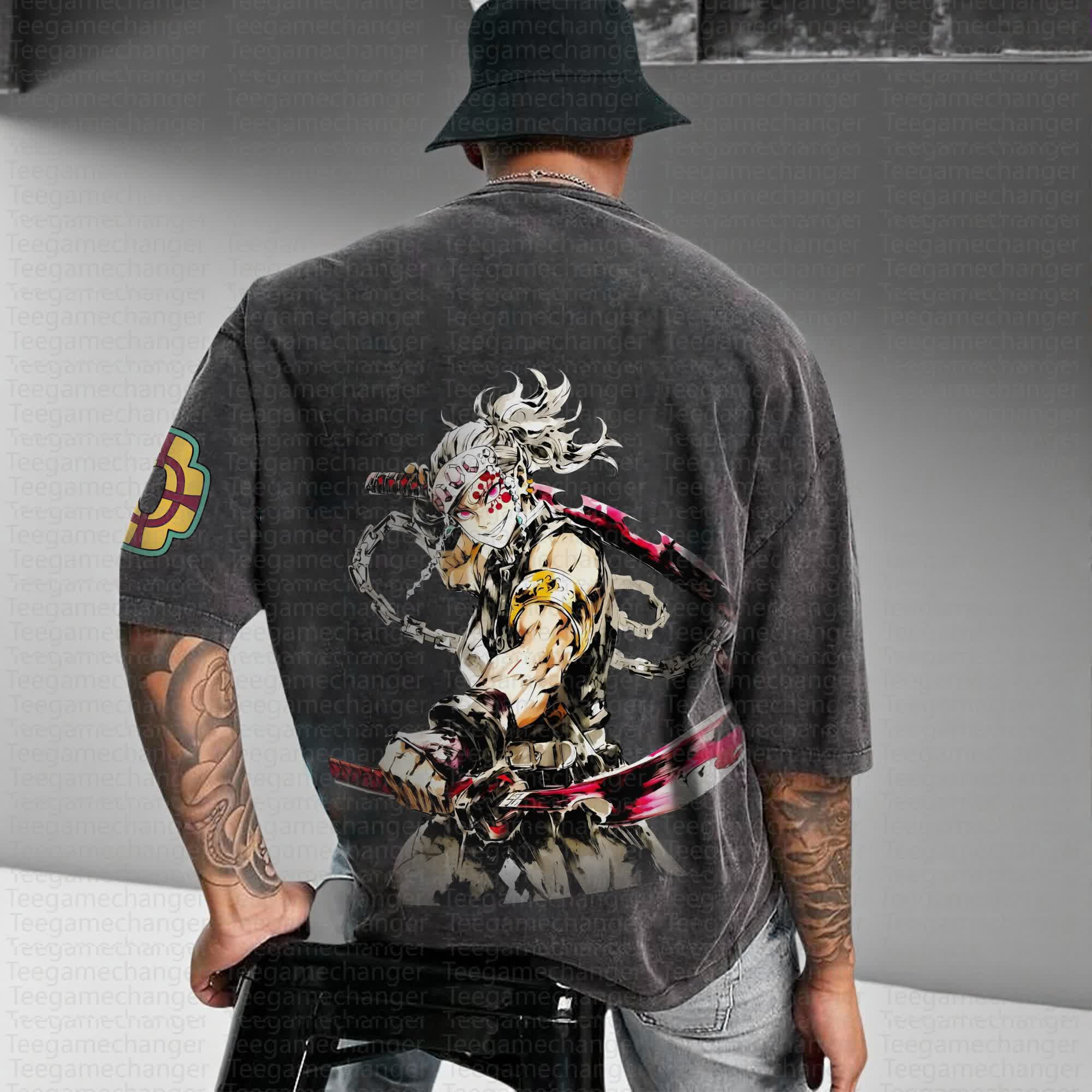 Unisex Anime Inspired Vintage Washed T-Shirt丨Demon Slayer