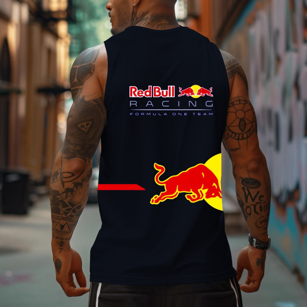 Unisex Loose Fit Racer Print Tank Top