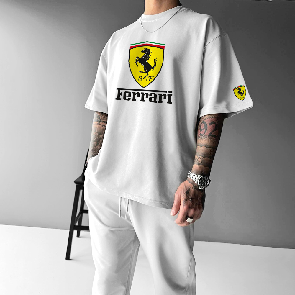 Men's Racing Print Casual Short Sleeve T-Shirt