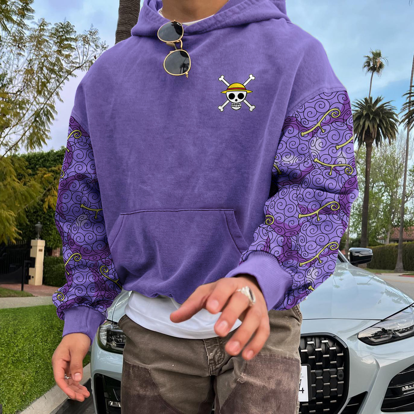 Unisex Retro Anime Print Hoodie-Teegamechanger