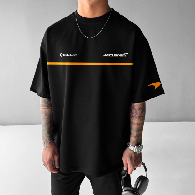 Unisex Casual Racing Print T-shirt