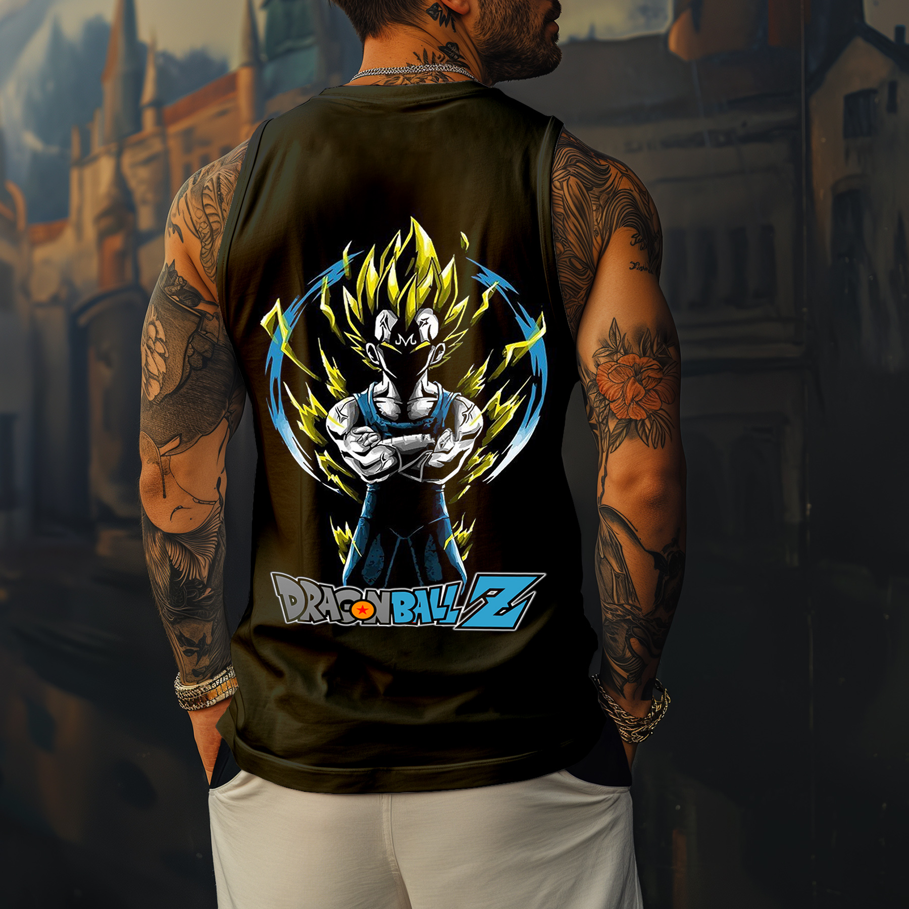 Casual Dragon Ball Anime Print Tank Top
