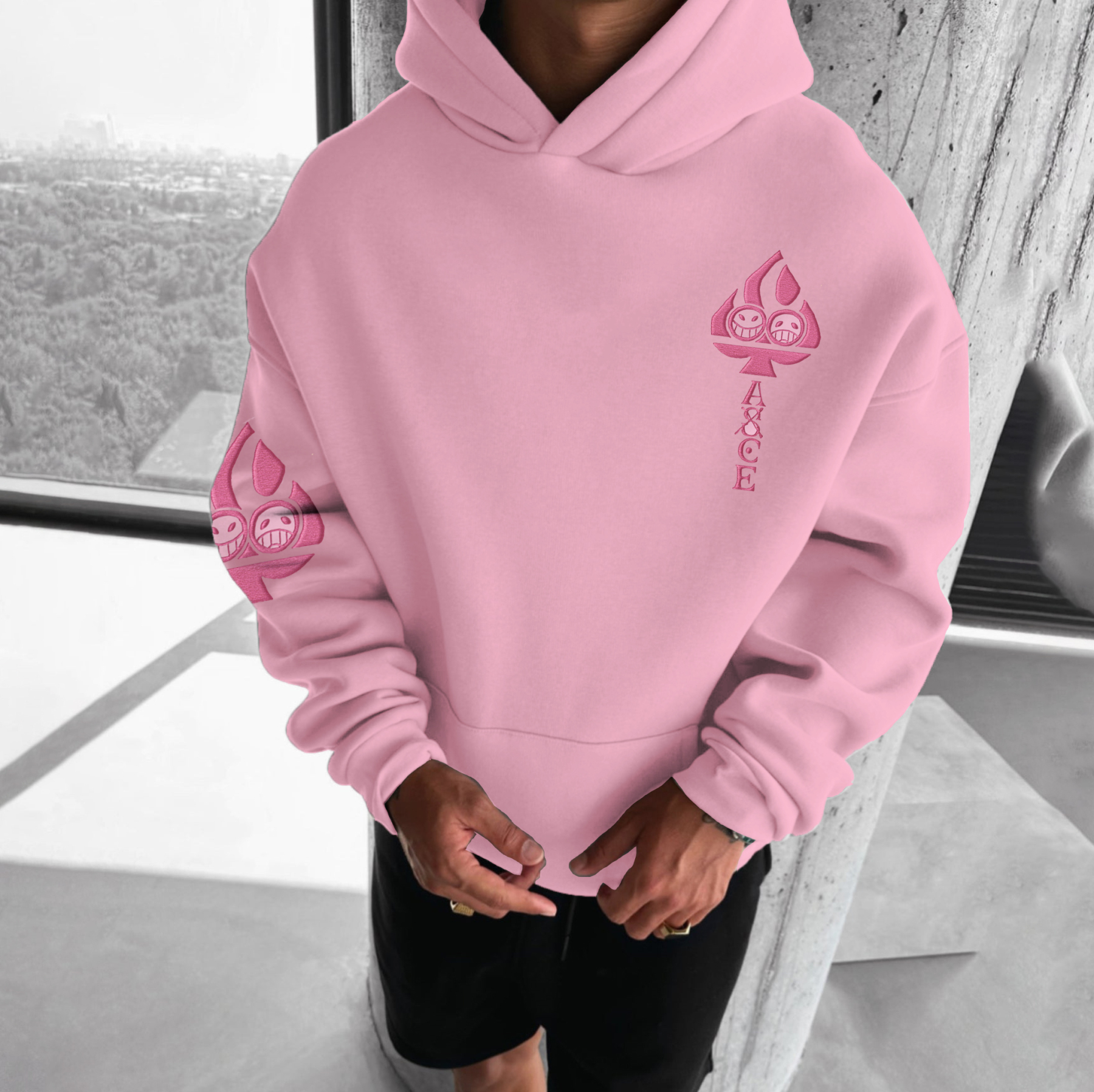 Oversized Anime Logo Hoodie-Teegamechanger